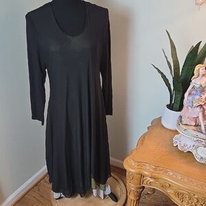 🎁 Cynthia Ashby Black Green layered dress